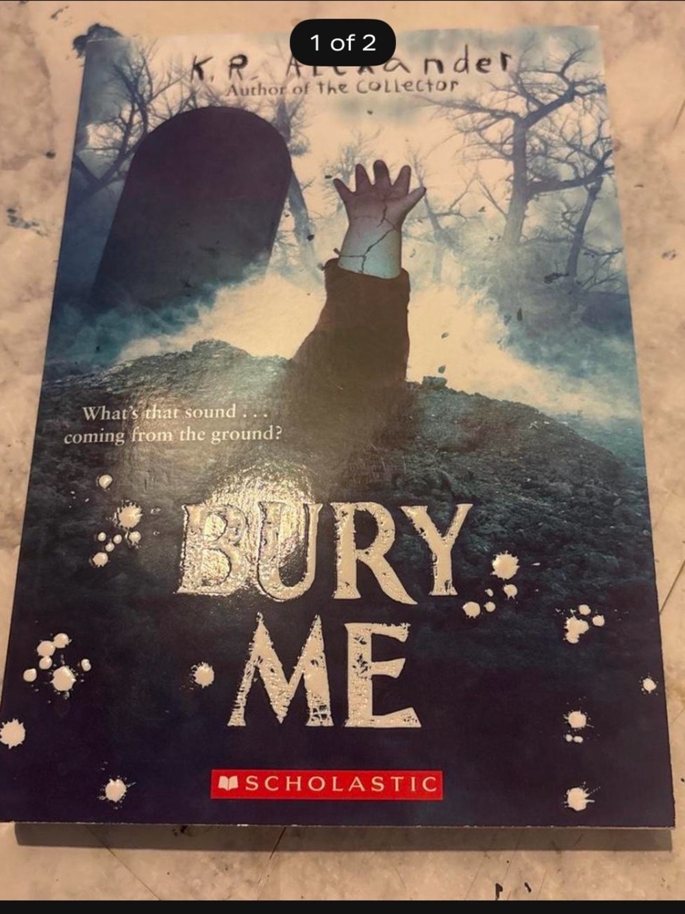 Scholastic Blue and Black 'Bury Me' Horror Party Poster